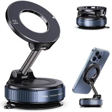 360° Vacuum Magnetic Phone Holder - Suction Cup Car Mount w/ Foldable Stand US