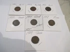 7 Different U.S. Indian Pennies in Circulated Condition
