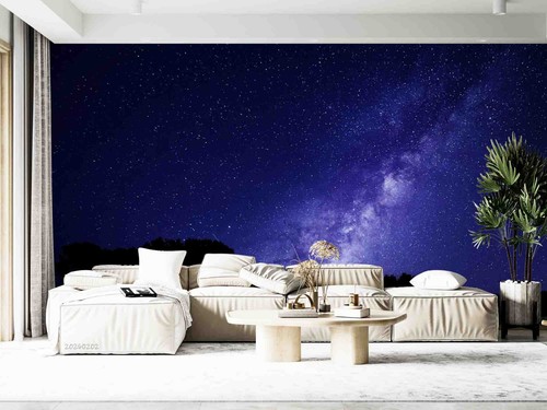 3D Starry Sky Forest Night Scene Wall Murals Wallpaper Murals Wall Sticker - Picture 2 of 11