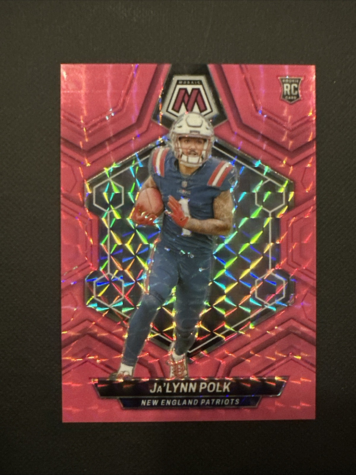 Ja’LYNN POLK 2024 Mosaic Pink Fluorescent Prizm 5 /10 ROOKIE RC #337 SAINTS