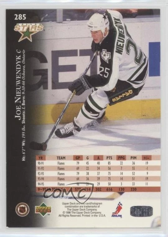 1995-96 Upper Deck Electric Ice Joe Nieuwendyk #285 HOF - Image 2 of 2