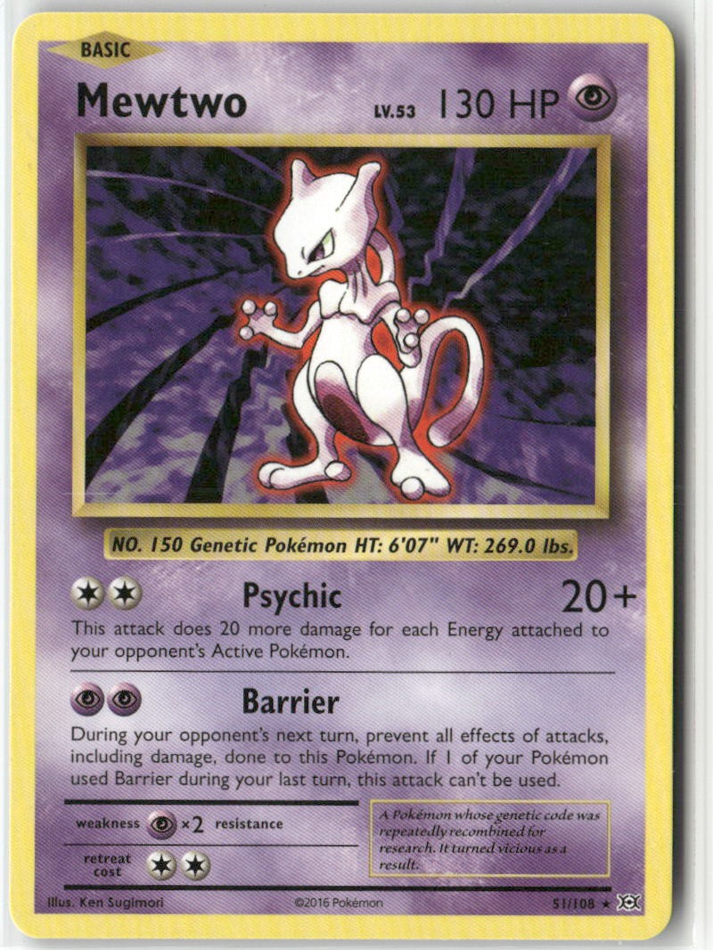 Mewtwo 51/108 Rare Evolutions Pokemon Near Mint