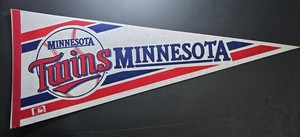 Minnesota Twins Flag Pennant Felt MLB Vintage 1980s 