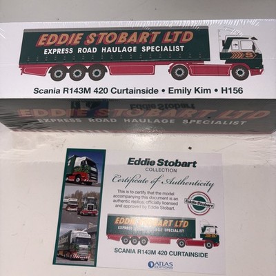 Eddie Stobart Atlas Editions 1:76, Sealed Scania R143M 420 Curtainside Emily Kim