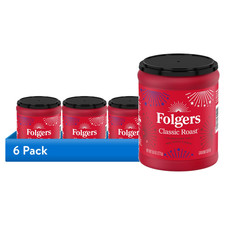 Folgers Classic Roast Medium Ground Coffee 9.6 oz Canister 6 Pack Edition 10.63 per pound