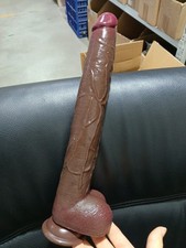 Long Liquid Silicone Realistic Dildo Skin Feeling Huge Big Penis Suction Sex Toy