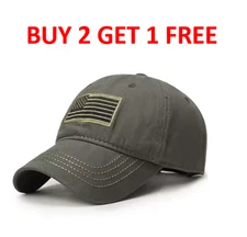 USA Tactical American Flag Cap Hat Army Military Baseball BUY 2 GET 1 FREE