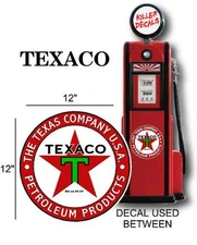 12" TEXACO PETROLEUM PRODUCTS GASOLINE OIL GAS PUMP LUBSTER DECAL (TEXA-5)