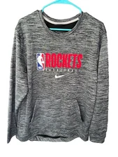 Large NBA Authentics Nike Houston Rockets Crewneck Sweatshirt Gray