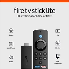Amazon Fire TV Stick Lite, free and live TV, Alexa Voice Remote Lite, smart home