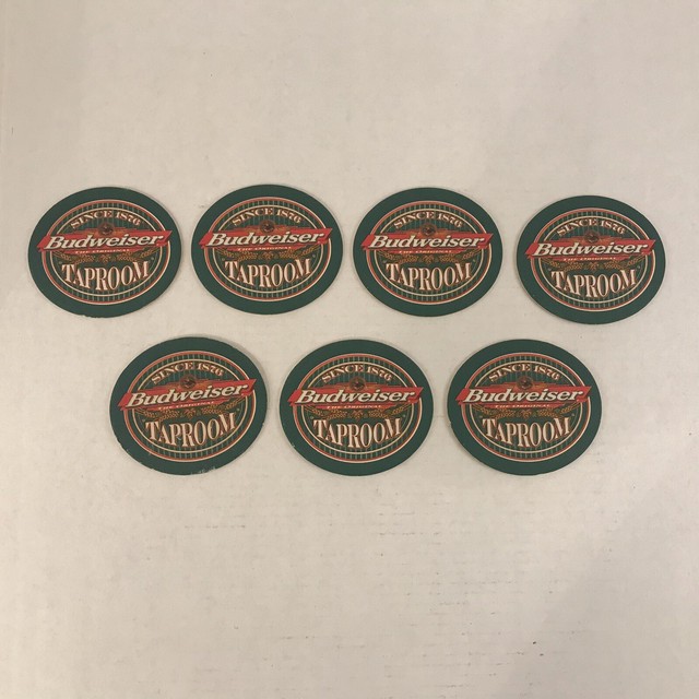 Lot Of 7 Budweiser Beer Coaster Original Taproom Since 1876 Free