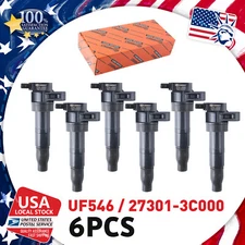 6X UF546 27301-3C000 Ignition Coils for 06-19 Hyundai Kia Sedona 3.3L 3.8L V6