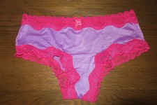 L Victoria's Secret    SATIN LACE CHEEKY panties    TEASE SUPERMODEL BRAZILIAN