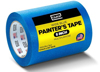 Wide Blue Painters Tape 6 inch x 60 Yards 3D Printing Tape Easy Clean Removal...