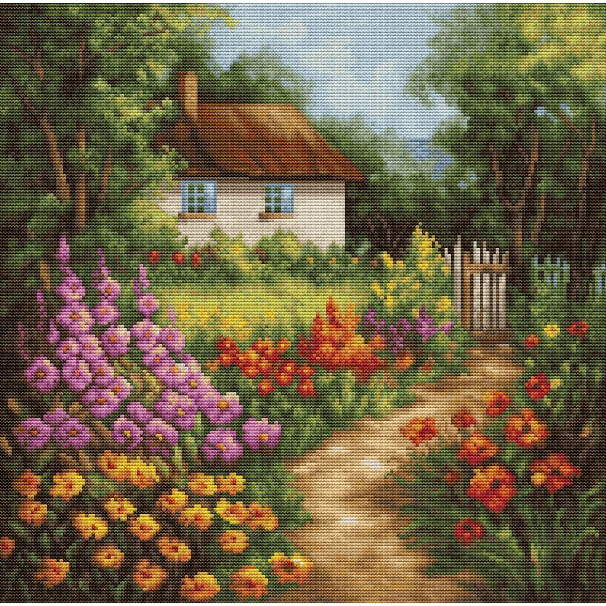 Luca-S counted cross stitch kit ""The Country House"", 30x30cm, DIY