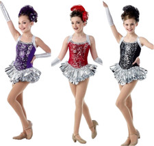 Lot of 14 Child X-Smalls Fabulous Christmas Dance Costume 7-Purple 3-Black 4-Red
