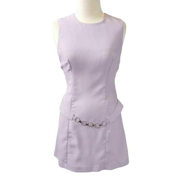 Emilio Womens Size 8 Vintage Lilac Gogo Style Shift Dress Sleveless Zip Closure