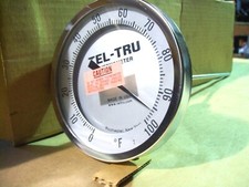 Tel-Tru Thermometer 5" Face Every Angle 0-100°F 12" Stem 1/2 NPT w/Reset <364WHY