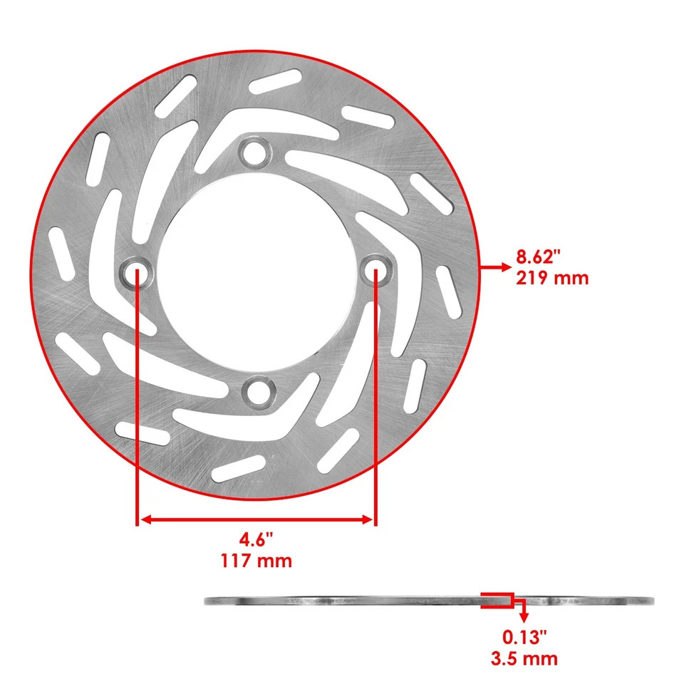 Rotor de disco de freno delantero izquierdo derecho para Yamaha Grizzly 700 YFM700 4x4 2007-2024 Foto 2 de 4