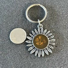 Dried Flowers in Resin Travel Souvenir Keychain Key Ring 42894
