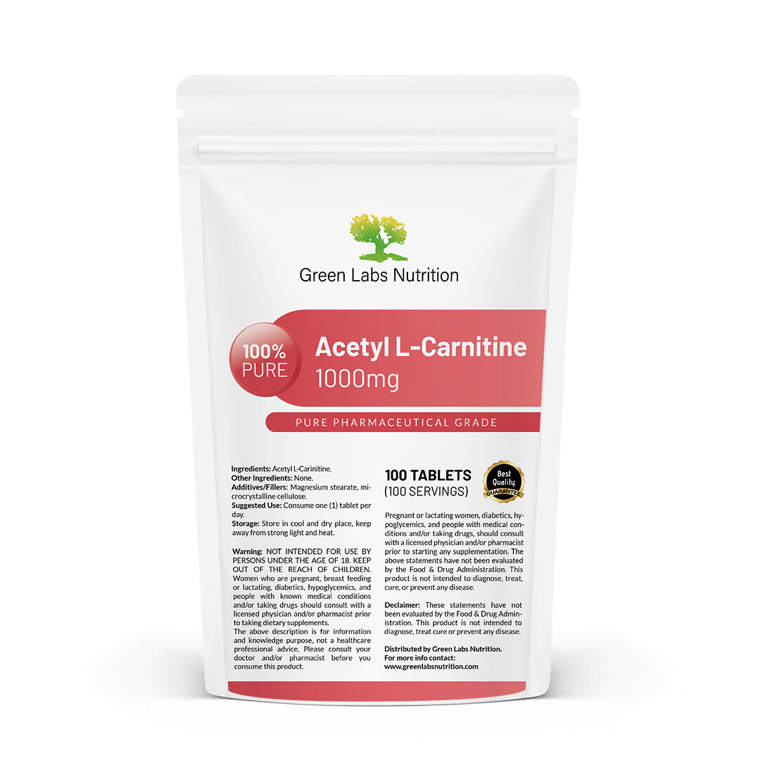 ACETIL L-CARNITINA ACETYL L-CARNITINE 1000 mg tabletas ENVÍO GRATIS