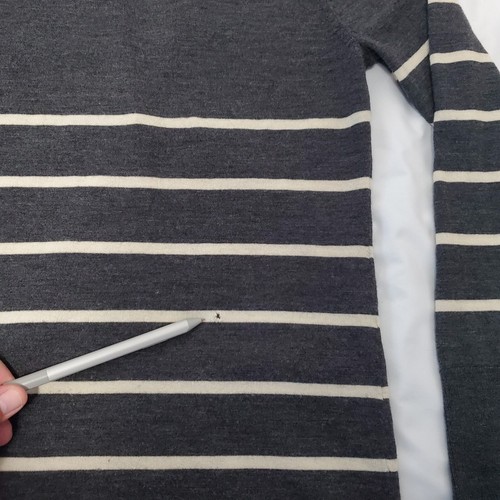 Patagonia 100% Merino Wool Striped Cardigan Sweater Dark Grey Women Sz S Defects - Picture 6 of 6