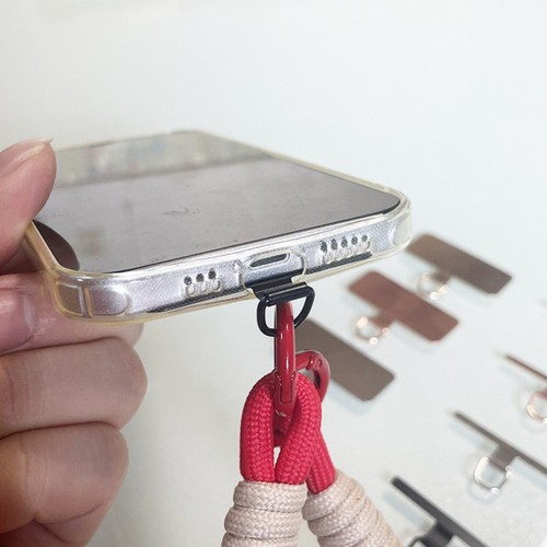 2pcs Phone Lanyard Patch-Cellphone Strap Tether Tab Phone Strap Parts Black - Photo 7 sur 10