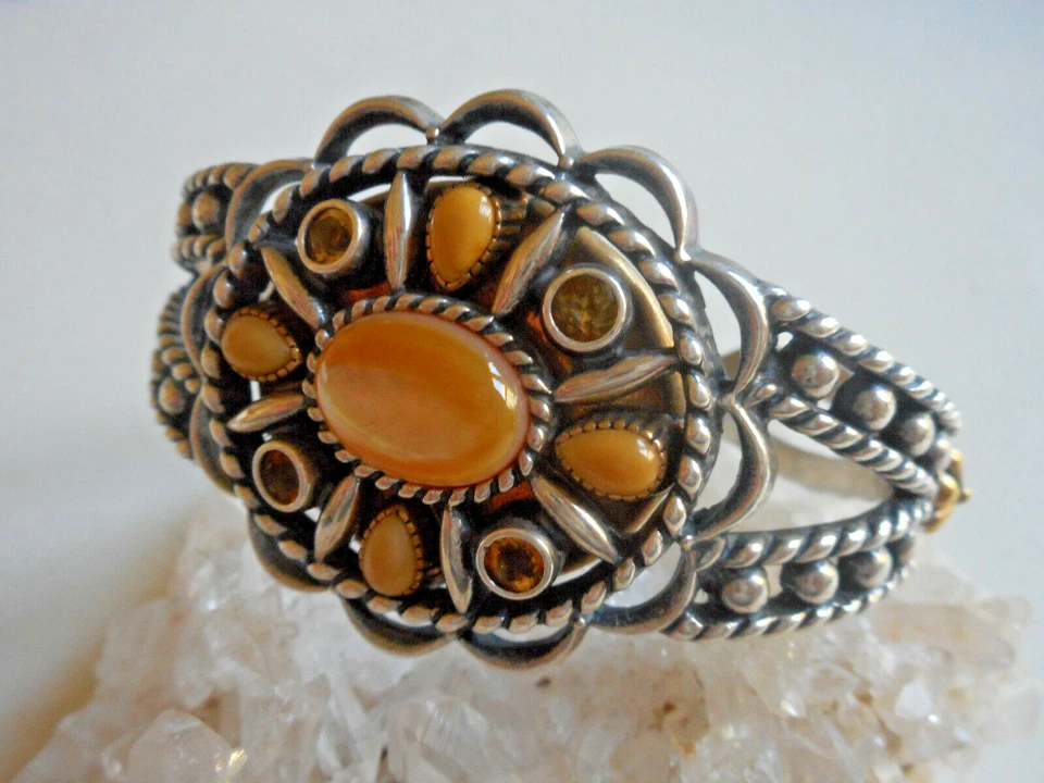 Brazalete de latón Relios Carolyn Pollack amarillo citrino 12901 de plata de ley Foto 4 de 4