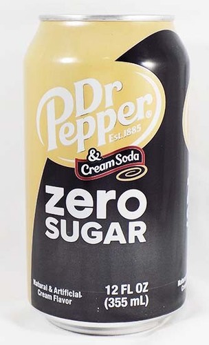 Dr. Pepper & Cream Soda Zero Sugar FULL 12oz 355ml Dose Limited Edition USA 2021 - Bild 3 von 4