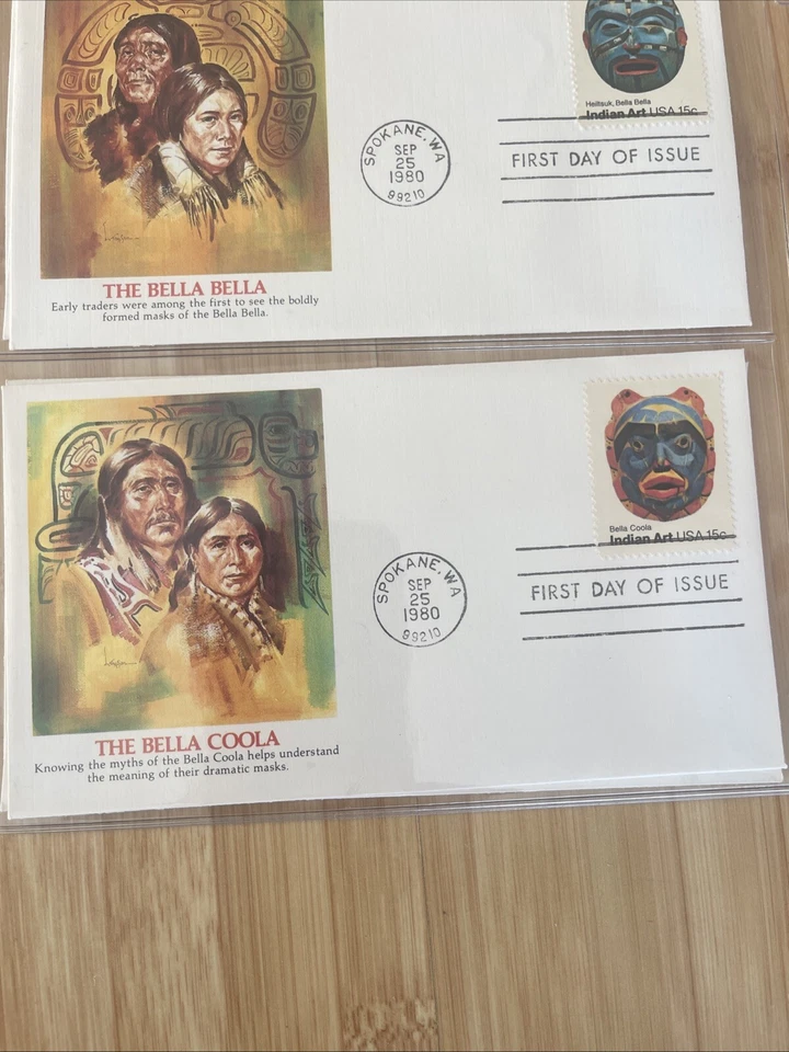 1980 FDC INDIAN MASKS 4 Sheets And 2 Cards With Description, New - Image 4 of 4