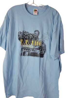Vintage 90s BB King Blues Cotton Shirt Mens XL Baby Blue GUC