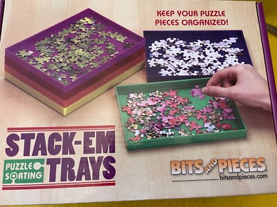 Bits and Pieces Regular Puzzle Stack-Em Sorting Trays Puzzle Piece Sorter New