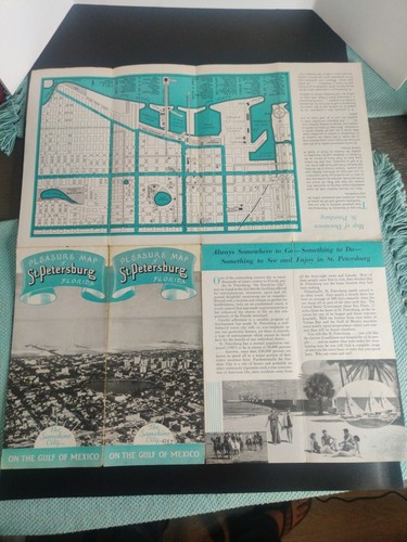 1937 Pleasure MAP of ST PETERSBURG FLORIDA Sunshine City - 第 2/12 張圖片