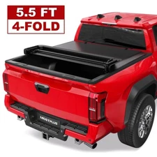 4 Fold 5.5FT Soft Truck Bed Tonneau Cover W/ Bulbs For 2014-2024 Toyota Tundra