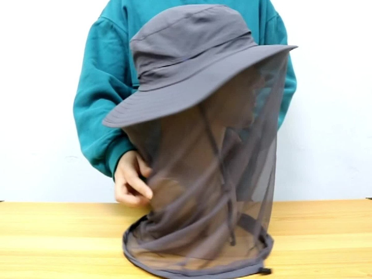 Unisex Mosquito Head Net Hat Bucket Sun Wide Brim Bug Cap Fishing