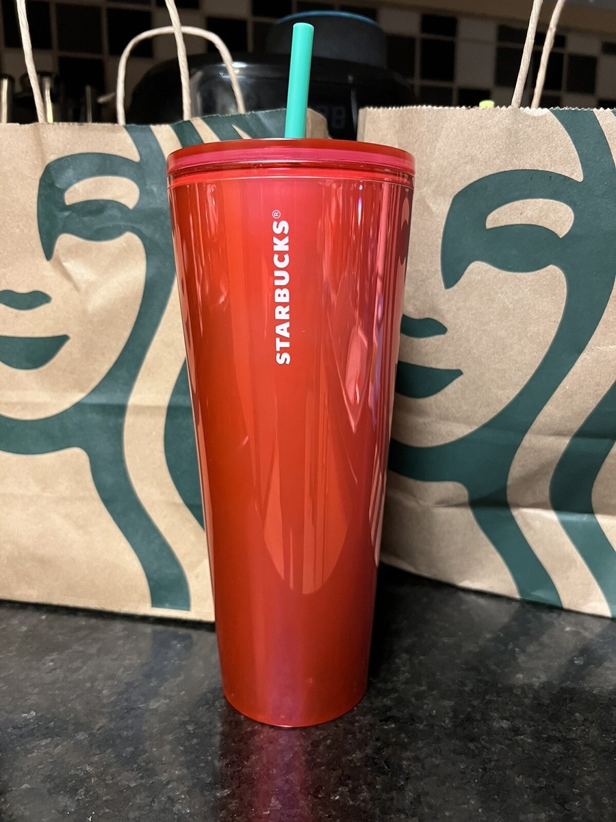 New Starbucks Tumbler Fame Watermelon Flame Red Glossy Venti Cup Summer 2022