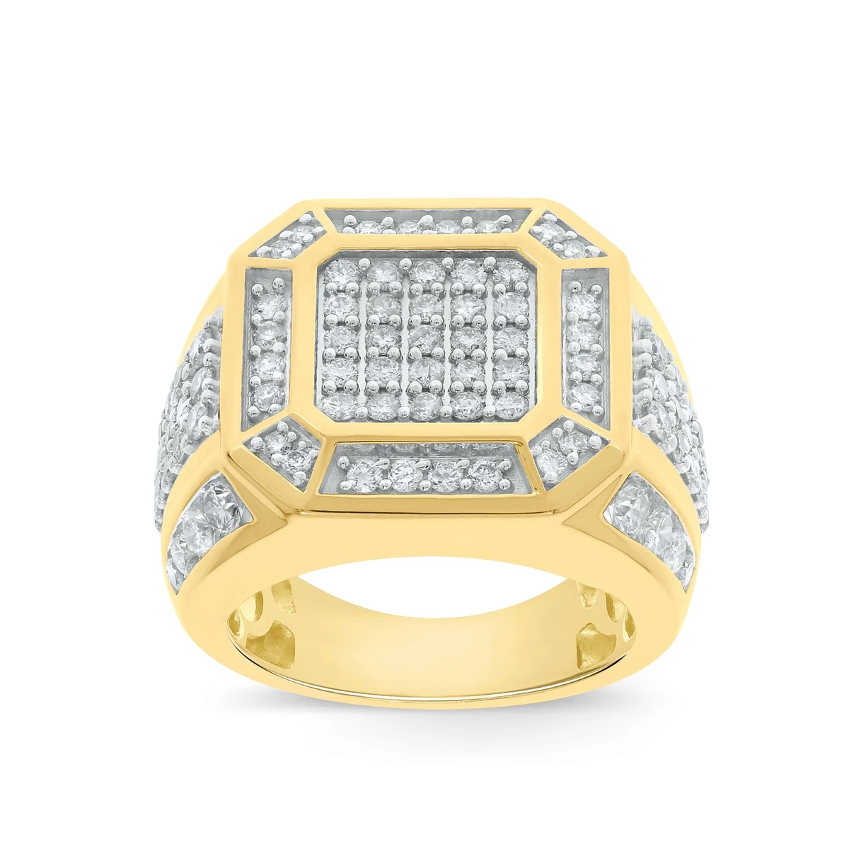Mens 3 diamond sale ring
