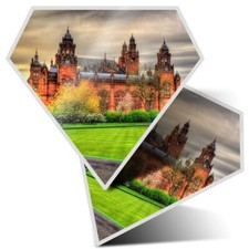 2x Diamond Shape Vinyl Stickers Glasgow University Scotland UK #51018
