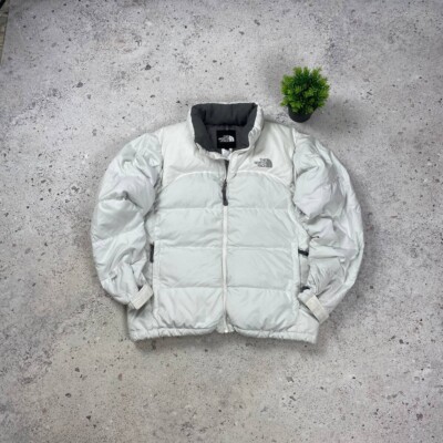 Vintage The North Face 700 Womens White Goose Down Puffer Jacket Size L 