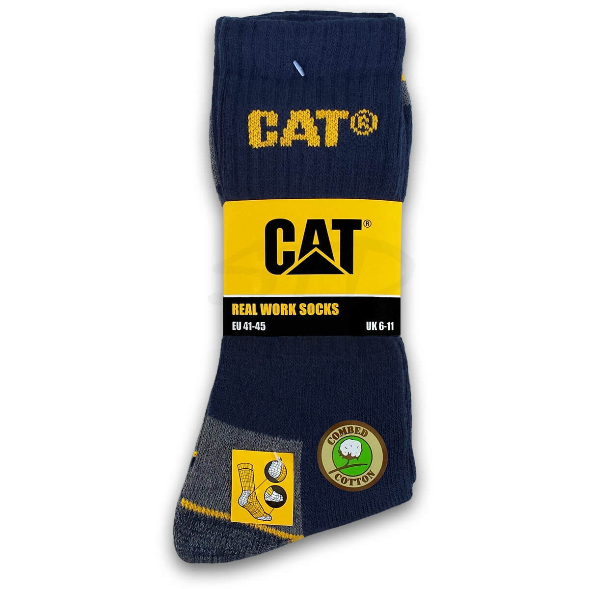 CAT CATERPILLAR REAL WORK Arbeitssocken Business Socken Strümpfe in blau 41-45