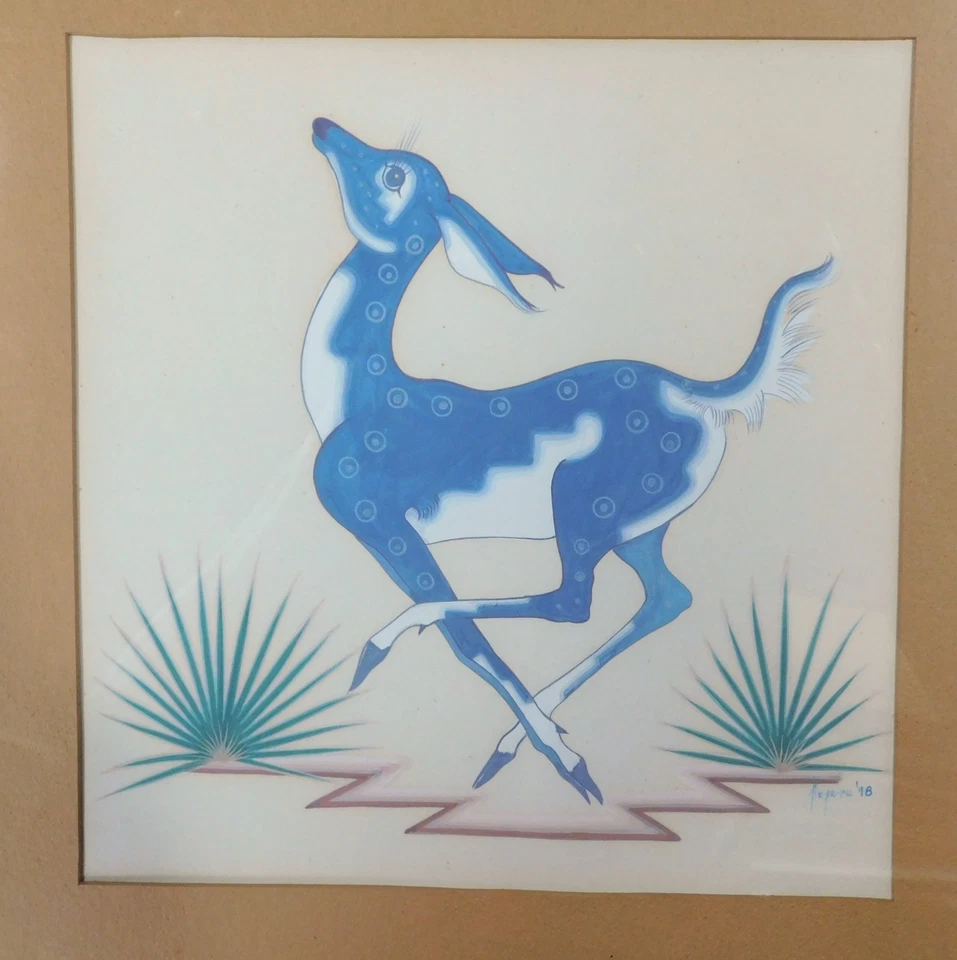 Оригинальная картина гуашь Теодор Суина подпись Ku-Pe-Ru коренных американцев 1948 - Изображение 4 из 4