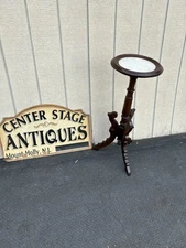 66822 Antique Victorian Marble Top Lamp Table Stand