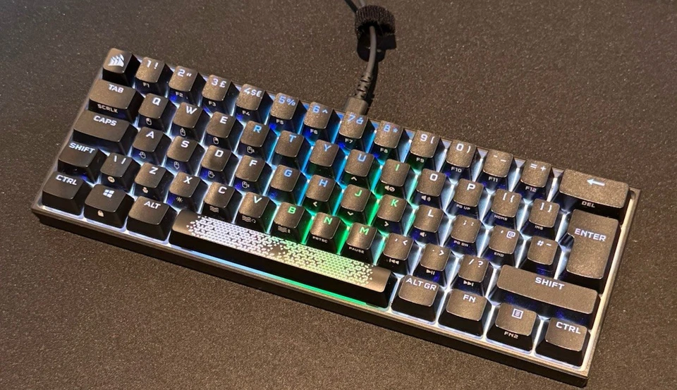 Corsair K65 RGB Mini 60% Mechanical Gaming Keyboard Cherry MX Red (UK Layout) - Image 2 of 4