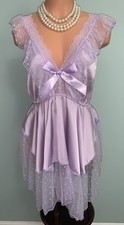 NEW Frilly Glossy satin Chiffon Babydoll 2X Satin BOW FULL SKIRT Heavenly