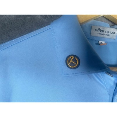 Peter Millar Scotty Cameron Golf Polo Shirt Blue Jester Circle T