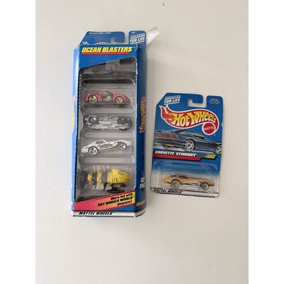 Hot Wheels Ocean Blasters 5-Pack and Corvette Stingray Collector 1056 Bundle