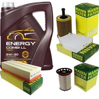 Inspektionspaket 5L Mannol Energy 5W-30 FüR VW Tiguan 2.0 TDI 4Motion Passat