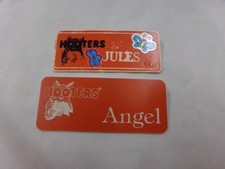Lot of 2 HOOTERS Restaurant Waitress Name Tag Badges JULES & ANGEL