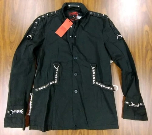Vintage Tripp NYC Gothic Industrial Spike Blazer Jacket Punk Metal  Mens M  NEW video thumbnail