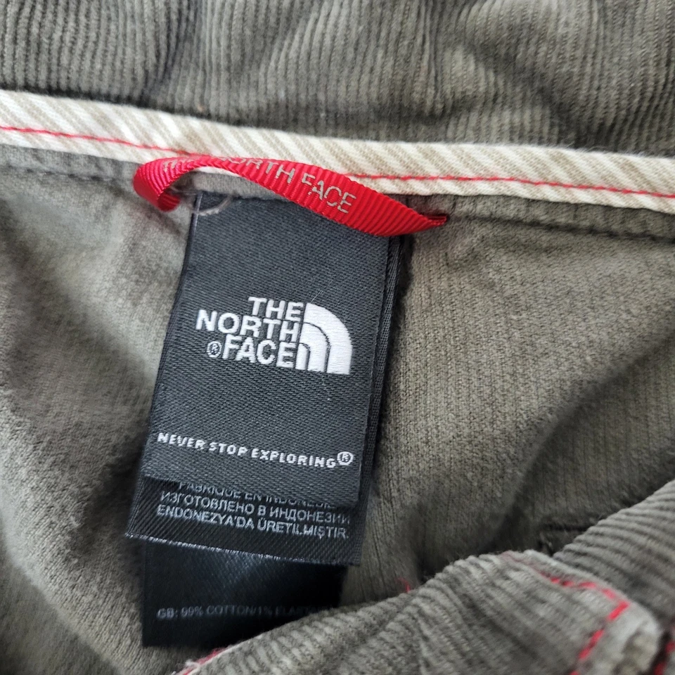 The North Face 灯芯绒工装裤女式 0 码卡其色实用拉链口袋 — 第 3/4 张图片